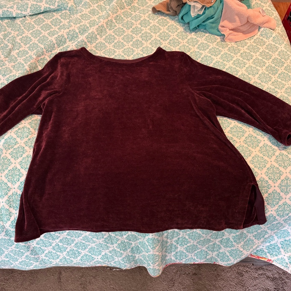 J. Jill Deep Burgundy Blouse